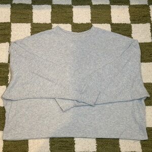 Abercrombie Women’s Oversize Crop Waffle Crewneck Longsleeve